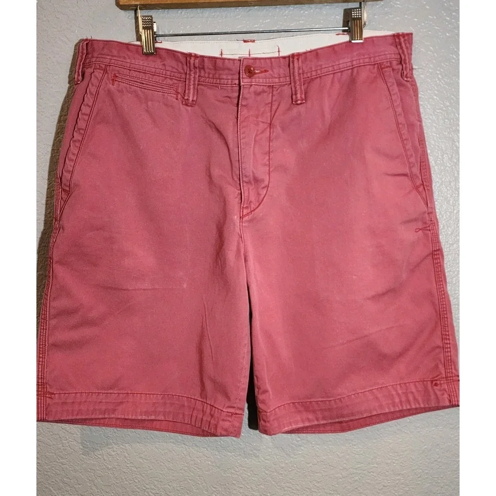 Polo Ralph Lauren Men's Chino Shorts Pink Size 36 Inseam‎ 10 Flat Front Cotton